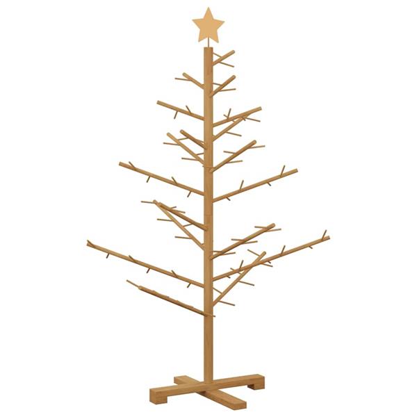 Grote foto vidaxl houten kerstboom met standaard bruin 125 cm massief grenenhout diversen overige diversen