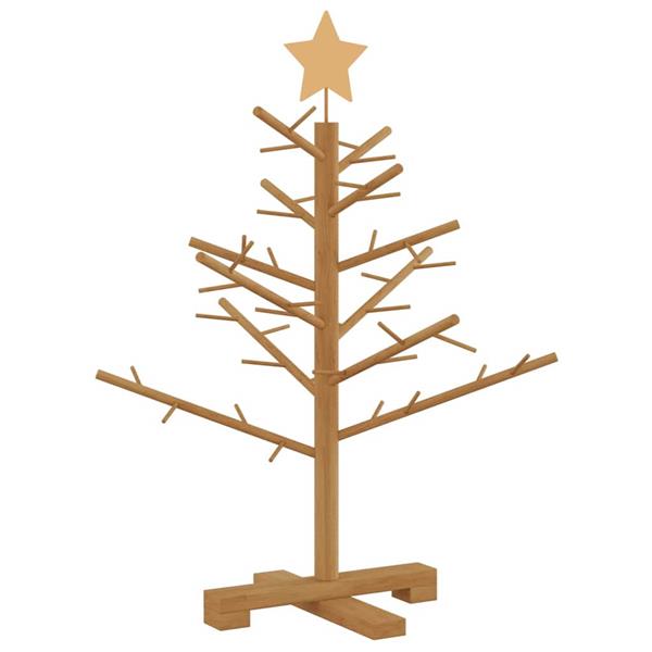Grote foto vidaxl houten kerstboom met standaard bruin 75 cm massief grenenhout diversen overige diversen