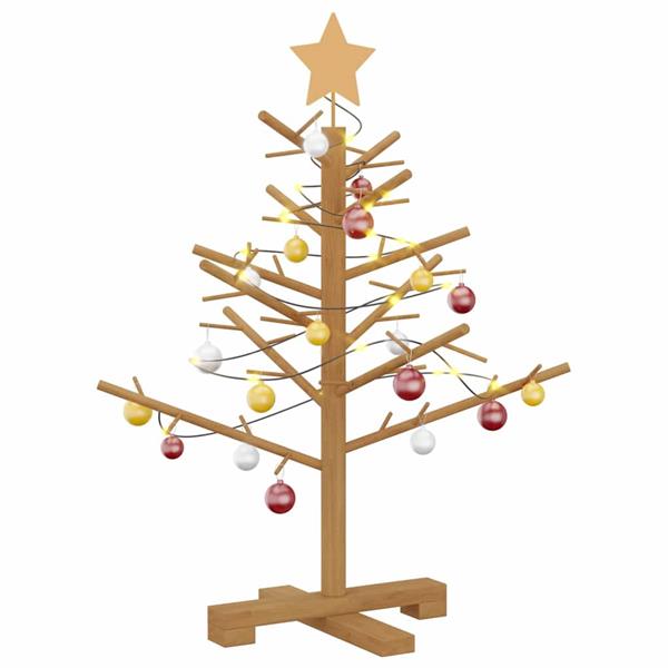 Grote foto vidaxl houten kerstboom met standaard bruin 75 cm massief grenenhout diversen overige diversen