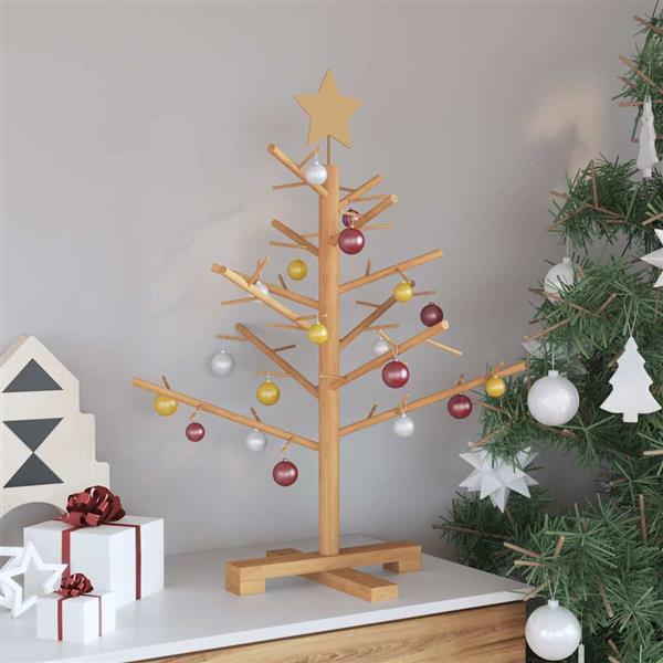 Grote foto vidaxl houten kerstboom met standaard bruin 75 cm massief grenenhout diversen overige diversen
