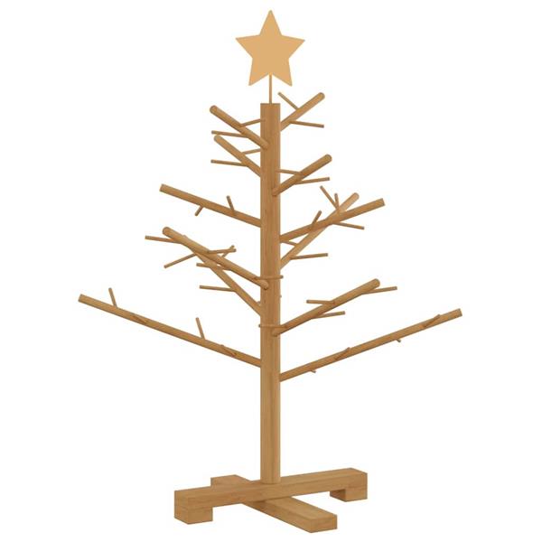 Grote foto vidaxl houten kerstboom met standaard bruin 75 cm massief grenenhout diversen overige diversen