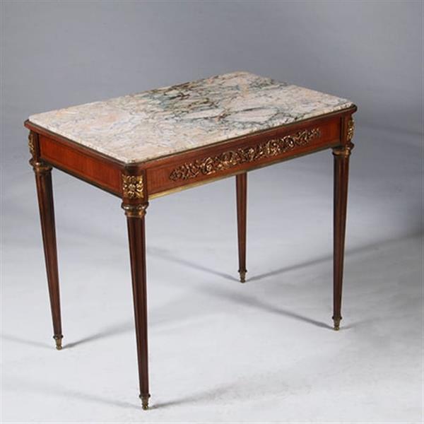 Grote foto gesigneerd sormani franse mahonie bijzettafel met lade napoleon iii no.331530 antiek en kunst stoelen en banken