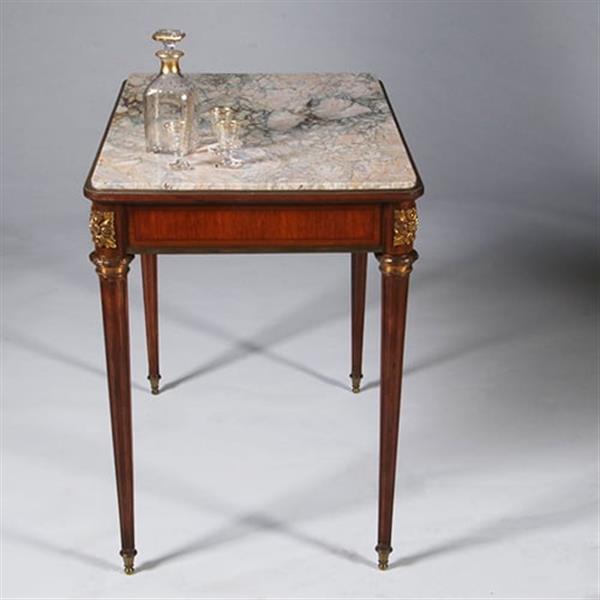 Grote foto gesigneerd sormani franse mahonie bijzettafel met lade napoleon iii no.331530 antiek en kunst stoelen en banken
