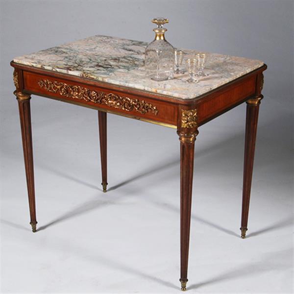Grote foto gesigneerd sormani franse mahonie bijzettafel met lade napoleon iii no.331530 antiek en kunst stoelen en banken