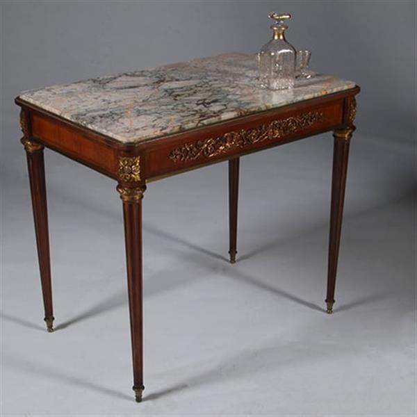 Grote foto gesigneerd sormani franse mahonie bijzettafel met lade napoleon iii no.331530 antiek en kunst stoelen en banken