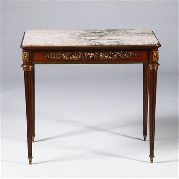 Grote foto gesigneerd sormani franse mahonie bijzettafel met lade napoleon iii no.331530 antiek en kunst stoelen en banken