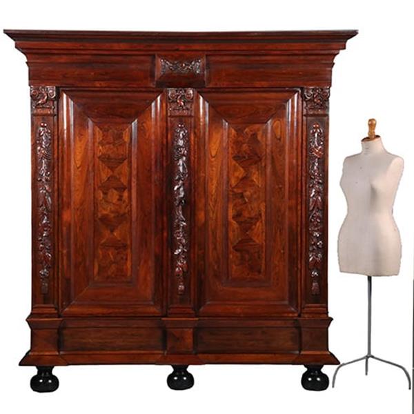 Grote foto majestieuze en zeer verfijnde rankenkast ca 1800 no.331520 antiek en kunst stoelen en banken