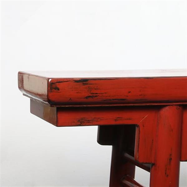 Grote foto reusachtige 3.25 m lange chinese rode lak altaartafel of wandtafel no.331525 antiek en kunst stoelen en banken