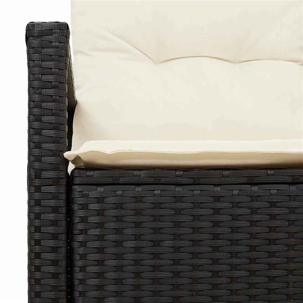 Grote foto vidaxl tuinbank met kussen zwart 120 x 62 x 69cm poly rattan tuin en terras tuinmeubelen