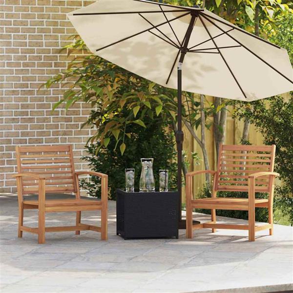 Grote foto vidaxl tuinstoelen 2 pcs naturel 60 x 65 x 76.5 cm massief teakhout tuin en terras tuinmeubelen