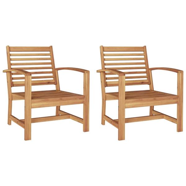 Grote foto vidaxl tuinstoelen 2 pcs naturel 60 x 65 x 76.5 cm massief teakhout tuin en terras tuinmeubelen