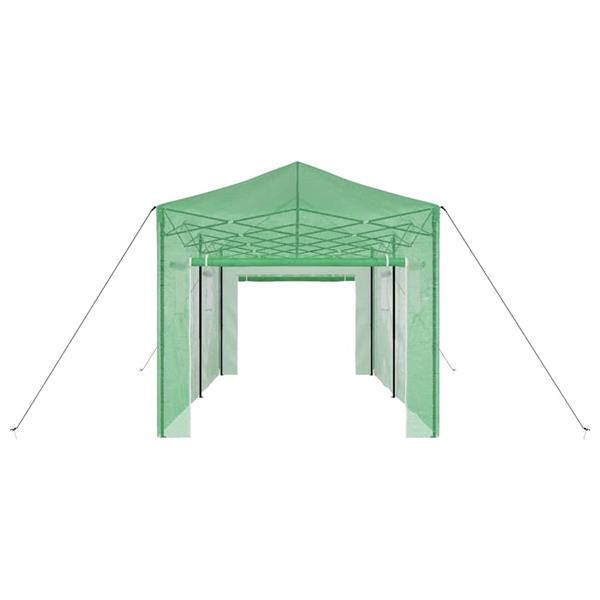 Grote foto vidaxl kas met dak groen 290 x 580 x 315 cm staal tuin en terras overige tuin en terras