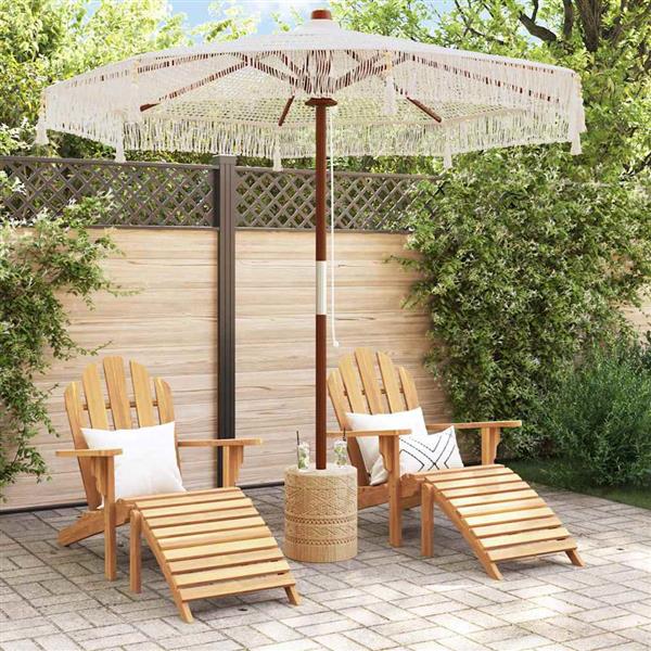 Grote foto vidaxl parasol cr me 250 255 x 250 cm katoen en massief hout tuin en terras overige tuin en terras