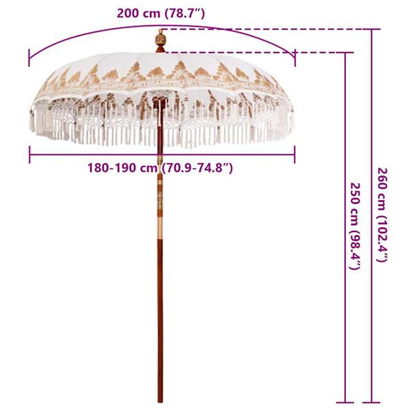 Grote foto vidaxl balinese parasol cr me 180 190 x 260 cm tuin en terras overige tuin en terras