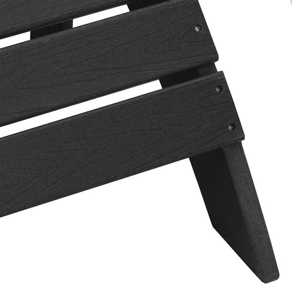 Grote foto vidaxl adirondack stoel met kussen zwart 74 x 82 x 92cm hdpe tuin en terras tuinmeubelen