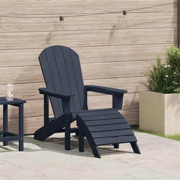 Grote foto vidaxl adirondack stoel marineblauw 74 x 82 x 92cm hdpe tuin en terras tuinmeubelen
