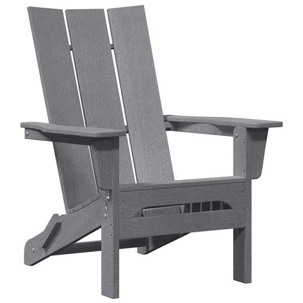 Grote foto vidaxl vouw adirondack stoel lichtgrijs 74.5 x 80.5 x 90cm hdpe tuin en terras tuinmeubelen