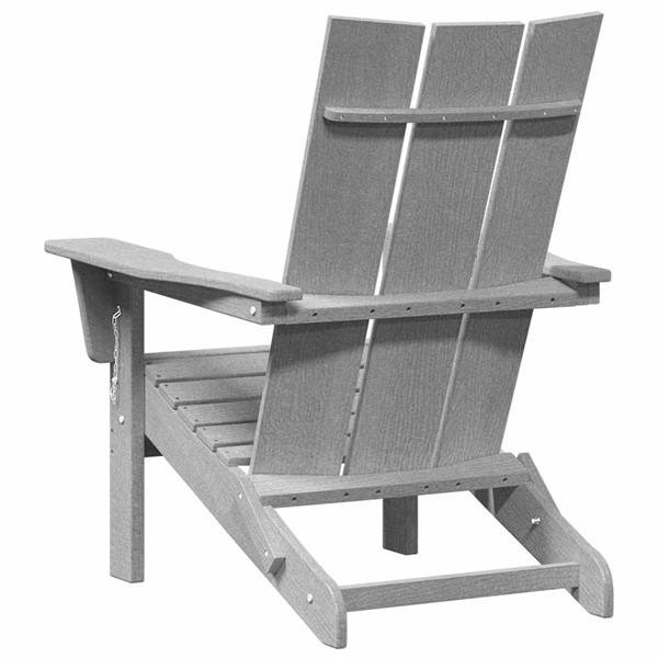 Grote foto vidaxl vouw adirondack stoel lichtgrijs 74.5 x 80.5 x 90cm hdpe tuin en terras tuinmeubelen