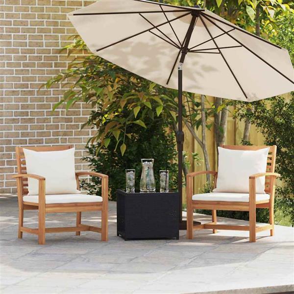 Grote foto vidaxl tuinstoelen 2 pcs naturel 60 x 65 x 76.5 cm massief teakhout tuin en terras tuinmeubelen