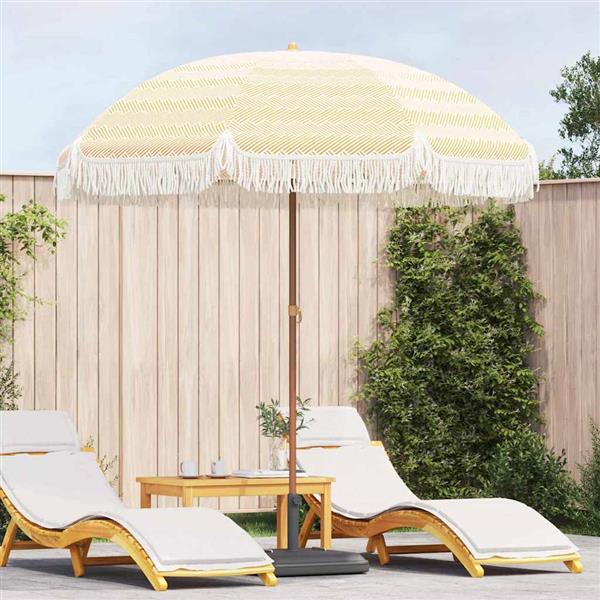Grote foto vidaxl parasol geel en wit 205 x 209 cm staal tuin en terras overige tuin en terras