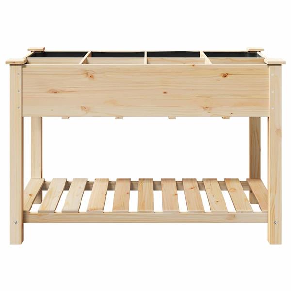 Grote foto vidaxl tuin bloempot beige 115 x 59 x 76.5 cm massief vurenhout tuin en terras overige tuin en terras