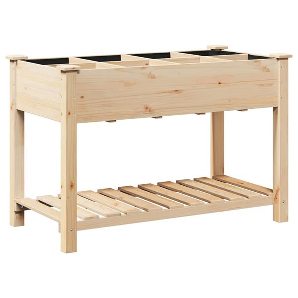 Grote foto vidaxl tuin bloempot beige 115 x 59 x 76.5 cm massief vurenhout tuin en terras overige tuin en terras