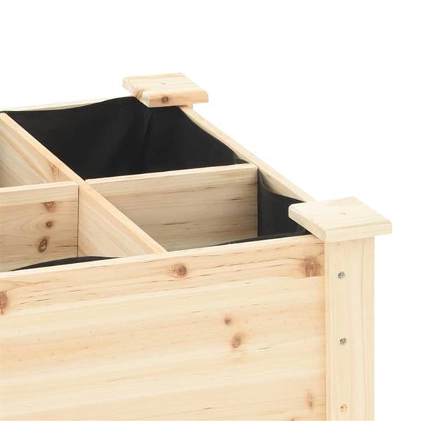 Grote foto vidaxl tuin bloempot beige 115 x 59 x 76.5 cm massief vurenhout tuin en terras overige tuin en terras