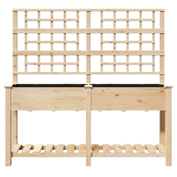 Grote foto vidaxl tuin bloempot beige 161 x 46 x 152.5 cm massief vurenhout tuin en terras overige tuin en terras