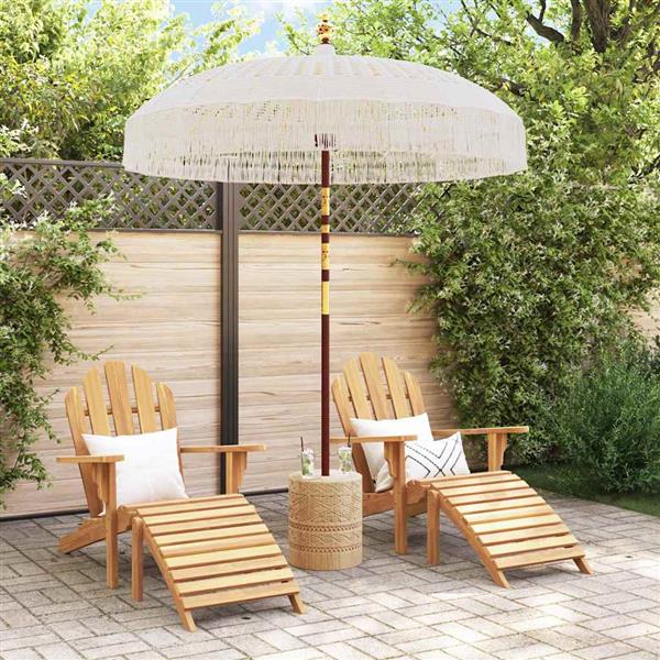 Grote foto vidaxl parasol cr me 185 195 x 250 cm katoen en massief hout tuin en terras overige tuin en terras