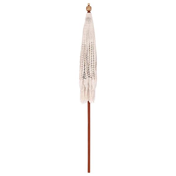 Grote foto vidaxl parasol cr me 185 195 x 250 cm katoen en massief hout tuin en terras overige tuin en terras