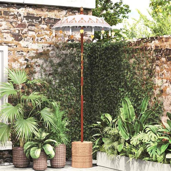 Grote foto vidaxl balinese parasol cr me 90 100 x 260 cm katoen en massief hout tuin en terras overige tuin en terras