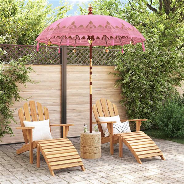 Grote foto vidaxl balinese parasol roze 180 190 x 260 cm katoen en massief hout tuin en terras overige tuin en terras