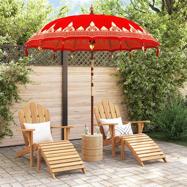 Grote foto vidaxl balinese parasol rood 210 220 x 260 cm katoen en massief hout tuin en terras overige tuin en terras