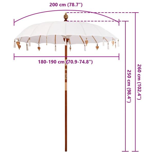 Grote foto vidaxl balinese parasol cr me 180 190 x 260 cm tuin en terras overige tuin en terras