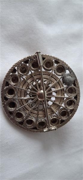 Grote foto antieke zeeuwse zilveren knop broche antiek en kunst goud en zilver