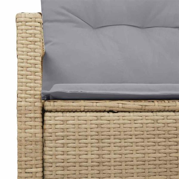 Grote foto vidaxl tuinbank met kussen beige 120 x 62 x 69cm poly rattan tuin en terras tuinmeubelen
