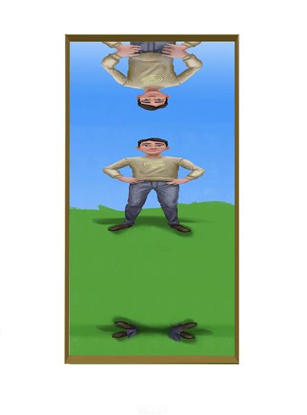 Grote foto lachspiegel dubbelzijdig 180x68cm kjh110 hobby en vrije tijd feestartikelen