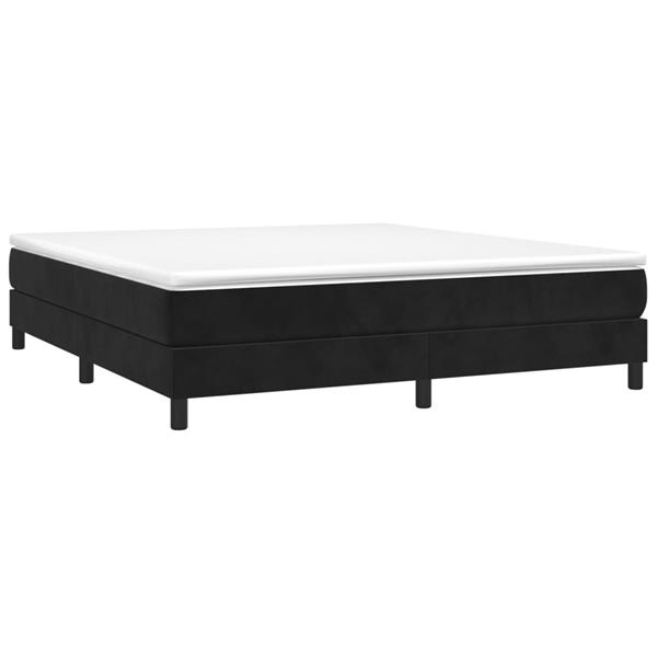 Grote foto vidaxl bedframe zonder matras 160x200 cm fluweel zwart antiek en kunst stoelen en banken