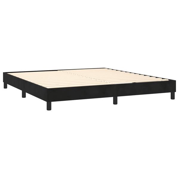 Grote foto vidaxl bedframe zonder matras 160x200 cm fluweel zwart antiek en kunst stoelen en banken