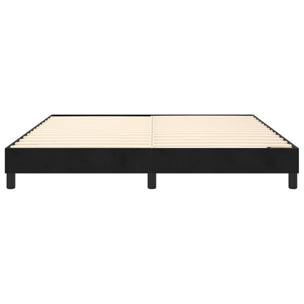 Grote foto vidaxl bedframe zonder matras 160x200 cm fluweel zwart antiek en kunst stoelen en banken