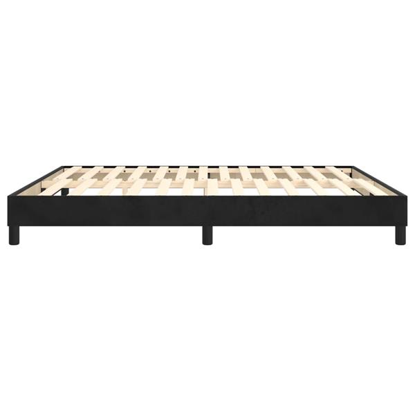 Grote foto vidaxl bedframe zonder matras 160x200 cm fluweel zwart antiek en kunst stoelen en banken