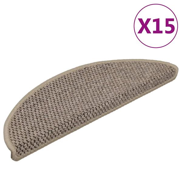 Grote foto vidaxl trapmatten zelfklevend 15 st sisal look 56x17x3 cm donkerbeige huis en inrichting overige huis en inrichting