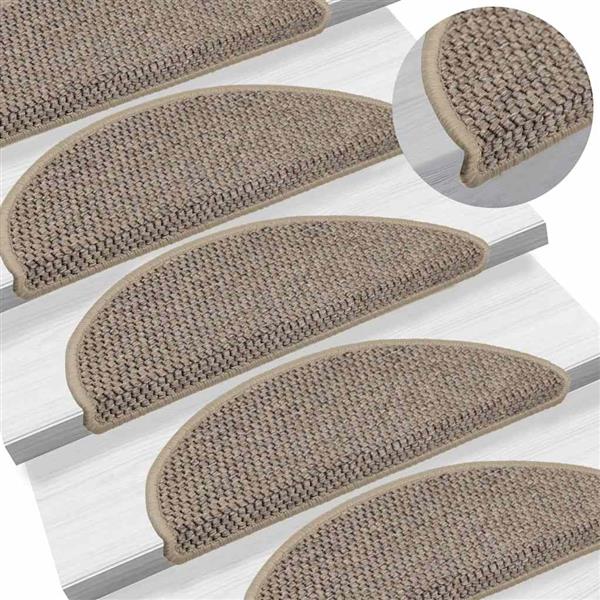 Grote foto vidaxl trapmatten zelfklevend 15 st sisal look 56x17x3 cm donkerbeige huis en inrichting overige huis en inrichting