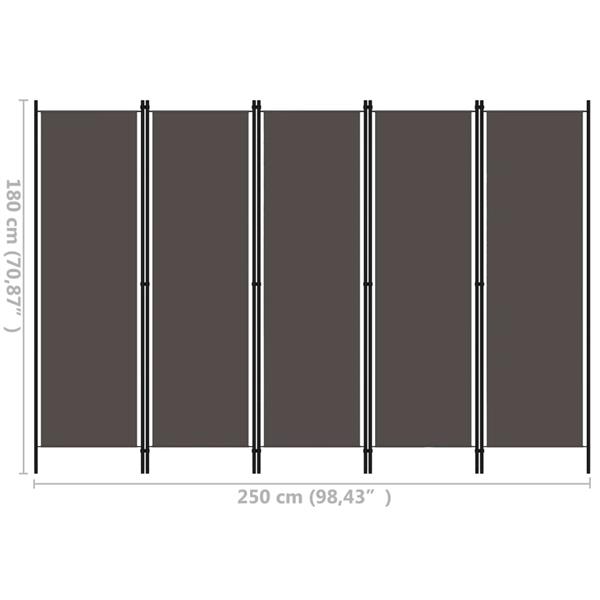 Grote foto vidaxl kamerscherm met 5 panelen 250x180 cm antraciet huis en inrichting overige huis en inrichting