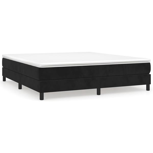 Grote foto vidaxl bedframe zonder matras 160x200 cm fluweel zwart antiek en kunst stoelen en banken