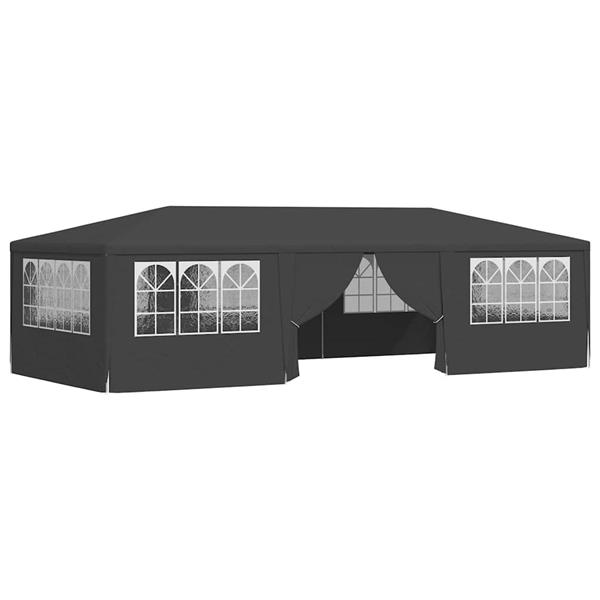 Grote foto vidaxl partytent met zijwanden professioneel 90 g m 4x9 m antraciet tuin en terras overige tuin en terras