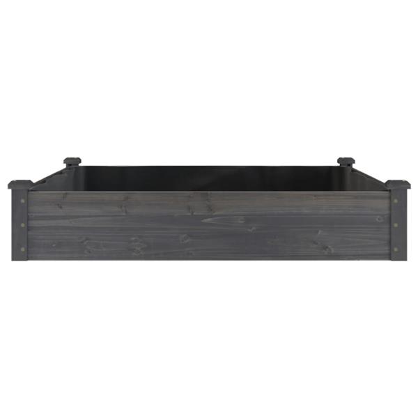 Grote foto vidaxl plantenbak verhoogd met voering 120x120x25 cm vurenhout grijs tuin en terras overige tuin en terras
