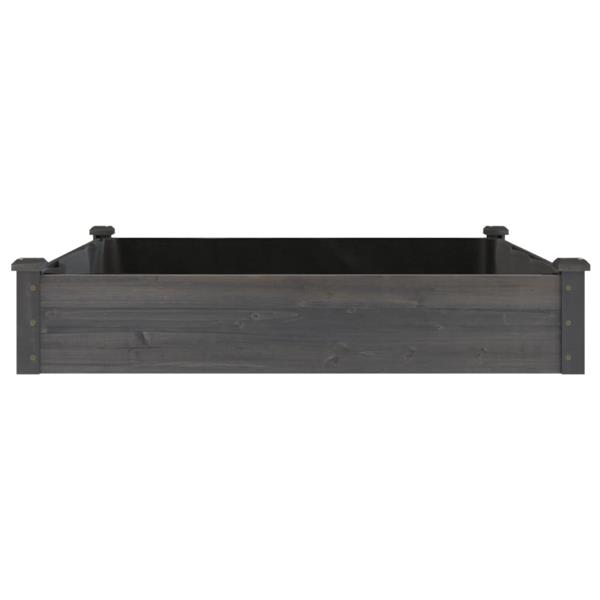 Grote foto vidaxl plantenbak verhoogd met voering 120x120x25 cm vurenhout grijs tuin en terras overige tuin en terras