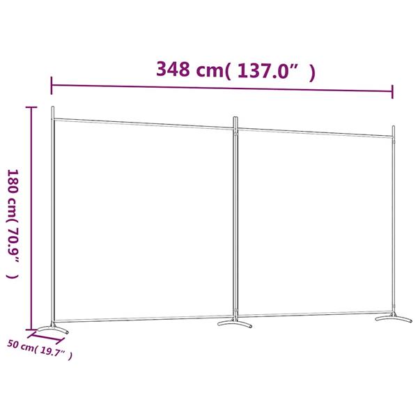 Grote foto vidaxl kamerscherm met 2 panelen 348x180 cm stof wit huis en inrichting overige huis en inrichting