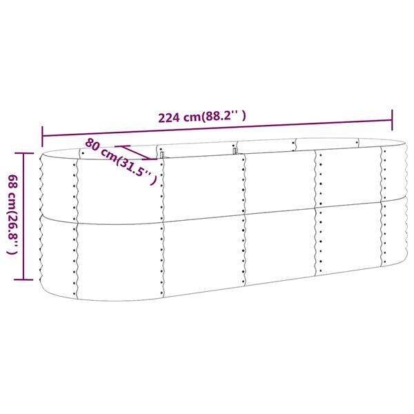Grote foto vidaxl plantenbak 224x80x68 cm gegalvaniseerd staal antracietkleurig tuin en terras overige tuin en terras